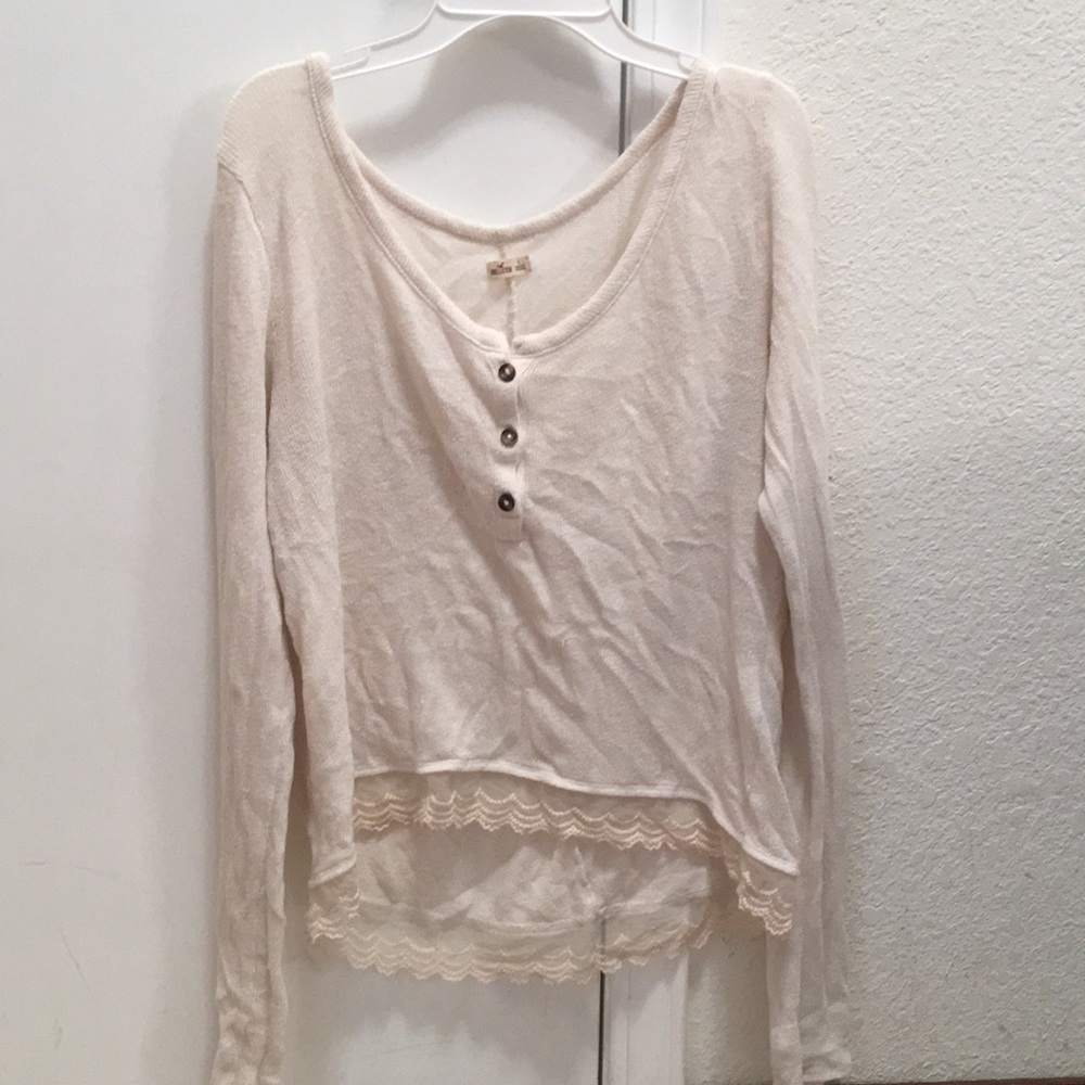 White sleeve white lace top